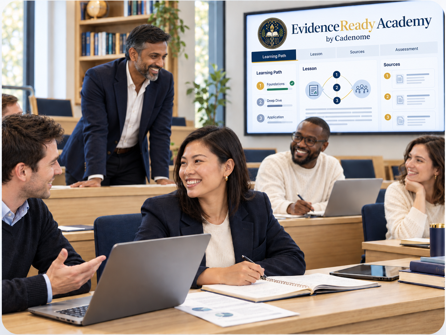 EvidenceReady Academy learning platform in use